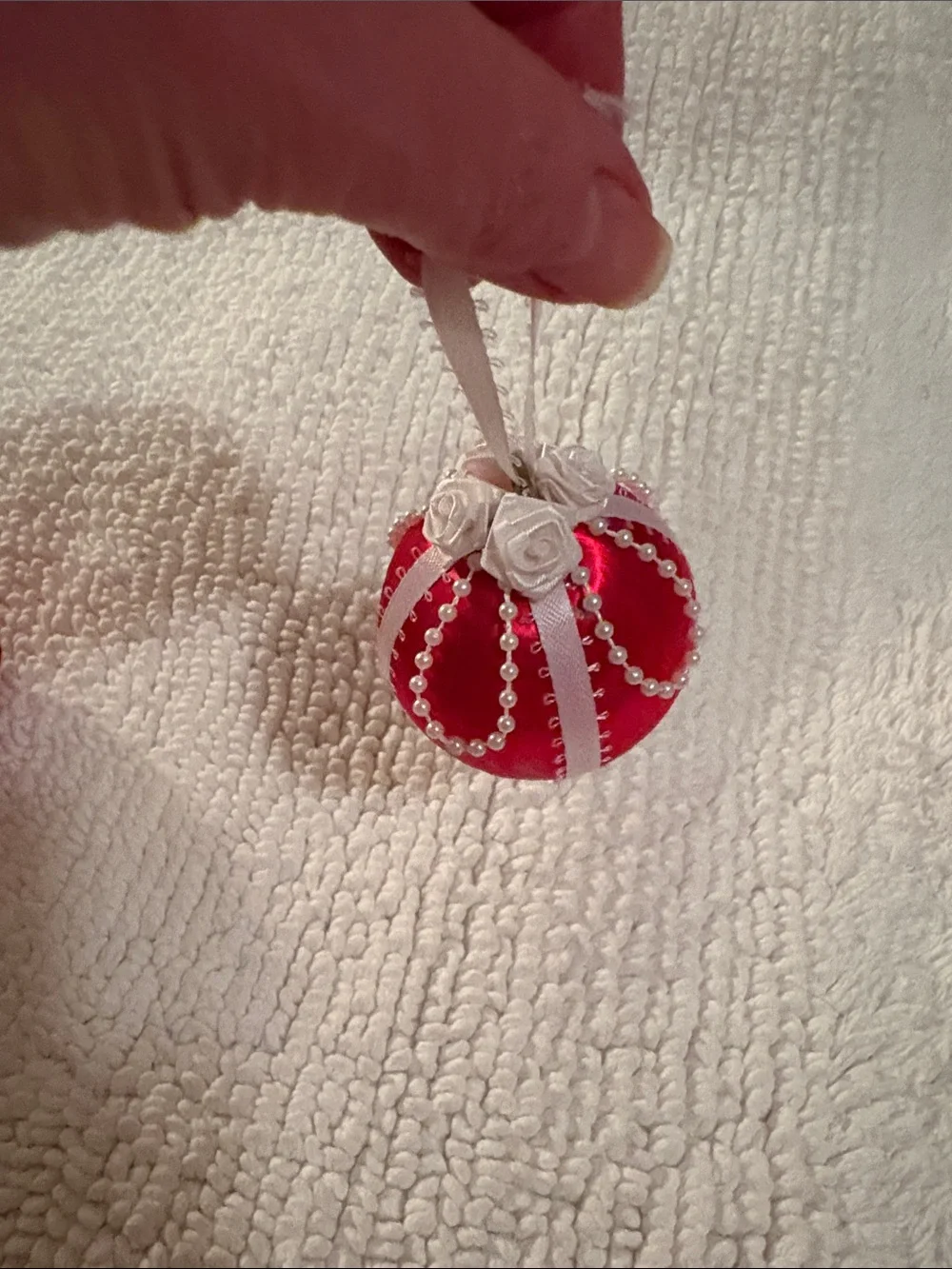 4 Handcrafted Satin Holiday Ornaments